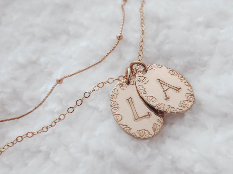 gold initial necklace by chip +chisel
