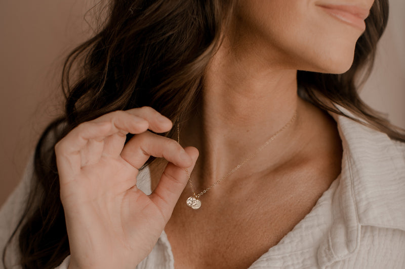 Birth Flower Mini Discs Necklace