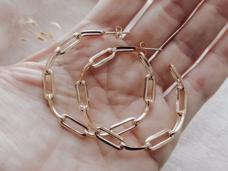 Large Paper Clip Hoops