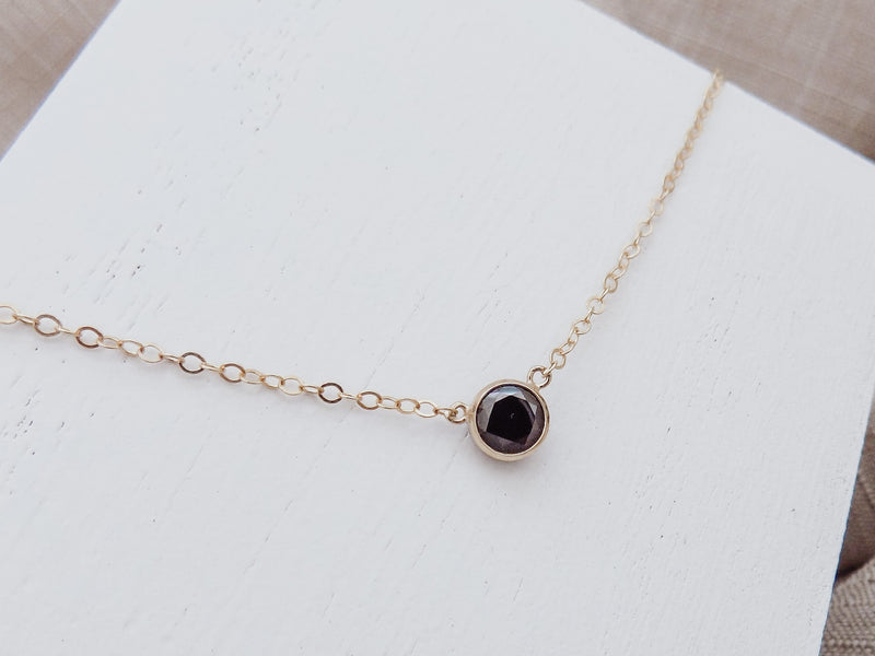 Petite Black Crystal Necklace