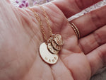 Birth Flower Personalized Necklace - Mia + Mini Discs