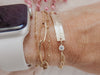 Personalized Lara Large Bar Bracelet w. Tiny Crystal