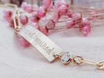 Personalized Lara Large Bar Bracelet w. Tiny Crystal