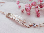 Personalized Lara Large Bar Bracelet w. Tiny Crystal