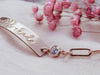 Personalized Lara Large Bar Bracelet w. Tiny Crystal