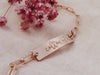 Personalized Lara Large Bar Bracelet w. Tiny Crystal