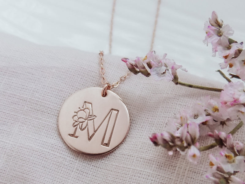 Floral Monogram Necklace