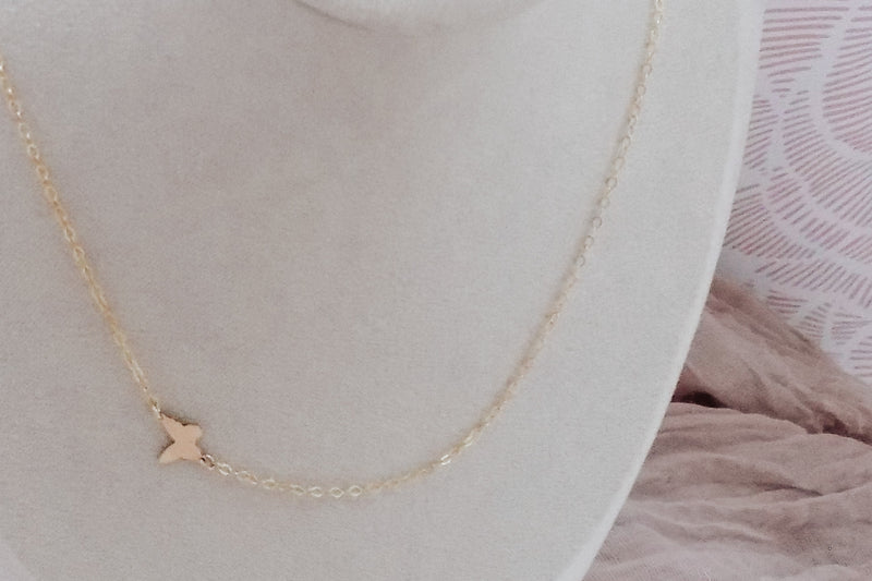 Side Stationed Butterfly Necklace