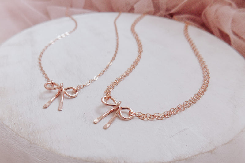 Dainty Bow Necklace - Two Styles