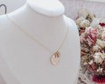 PREORDER :: Birth Flower + Initial Necklace - Mia + Mini Hearts