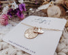 PREORDER :: Birth Flower + Initial Necklace - Mia + Mini Hearts