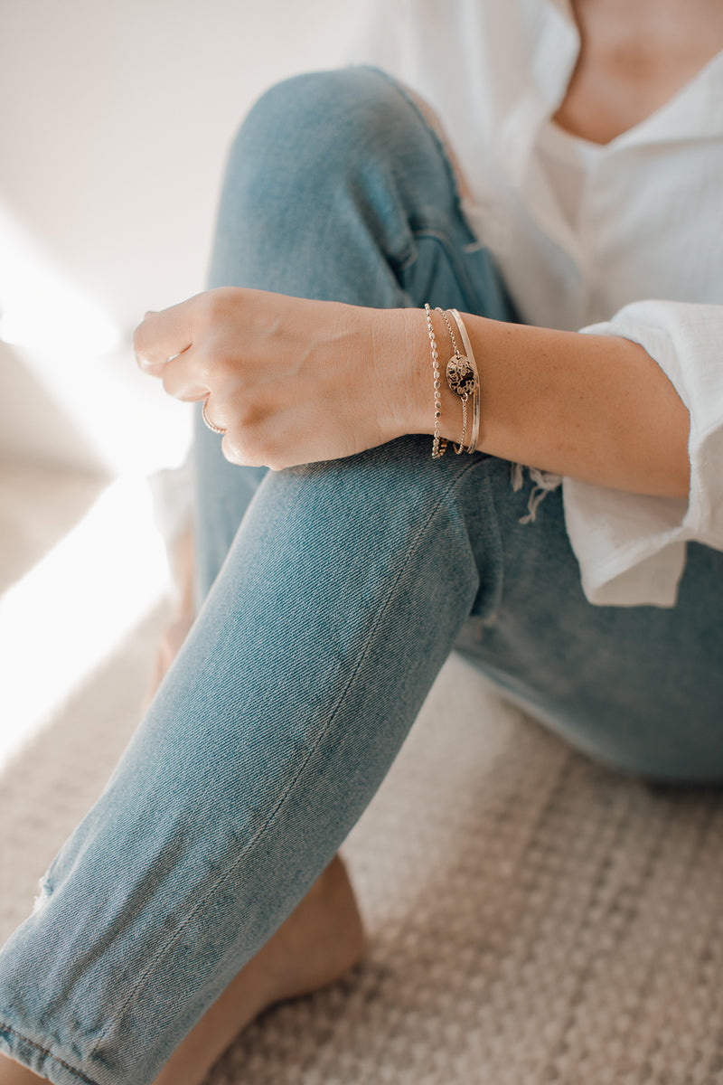 Birth Flower Oval Bracelet