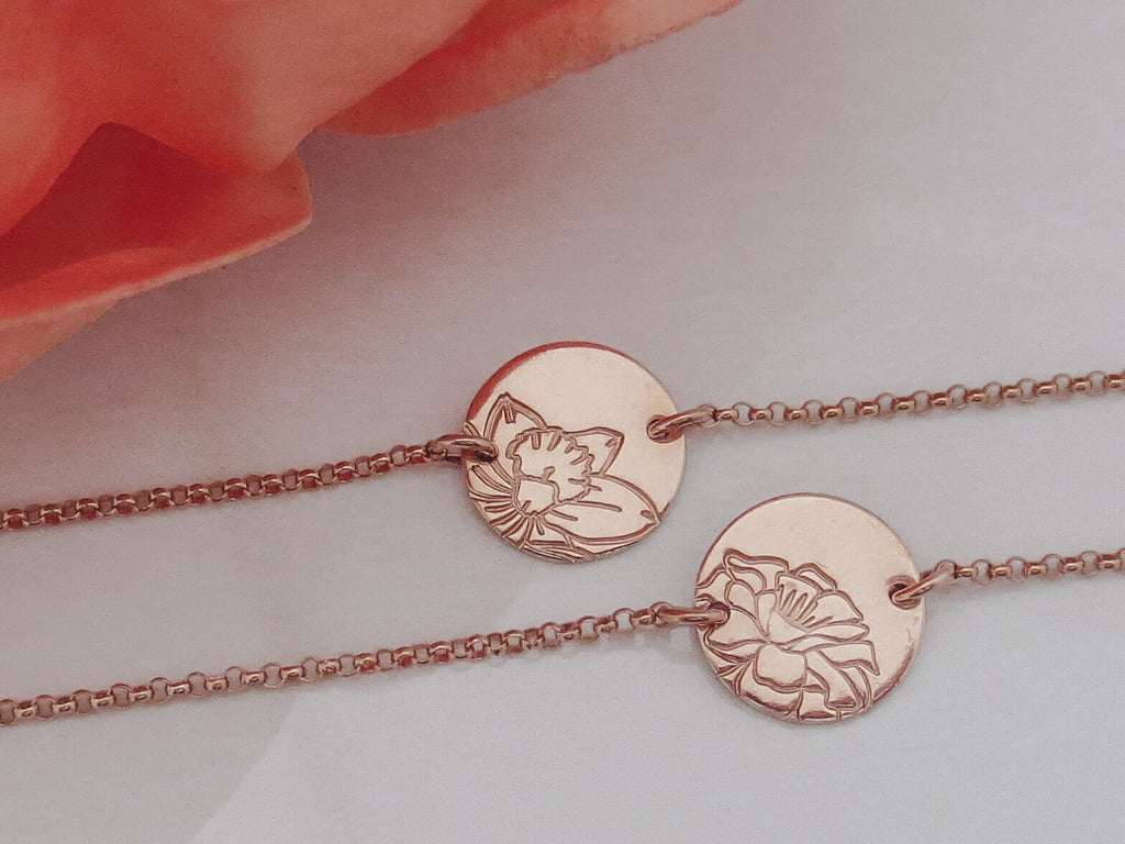 Rose Gold Flower Chain Bracelet