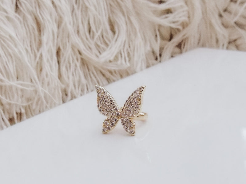Crystal Butterfly Ear Cuff