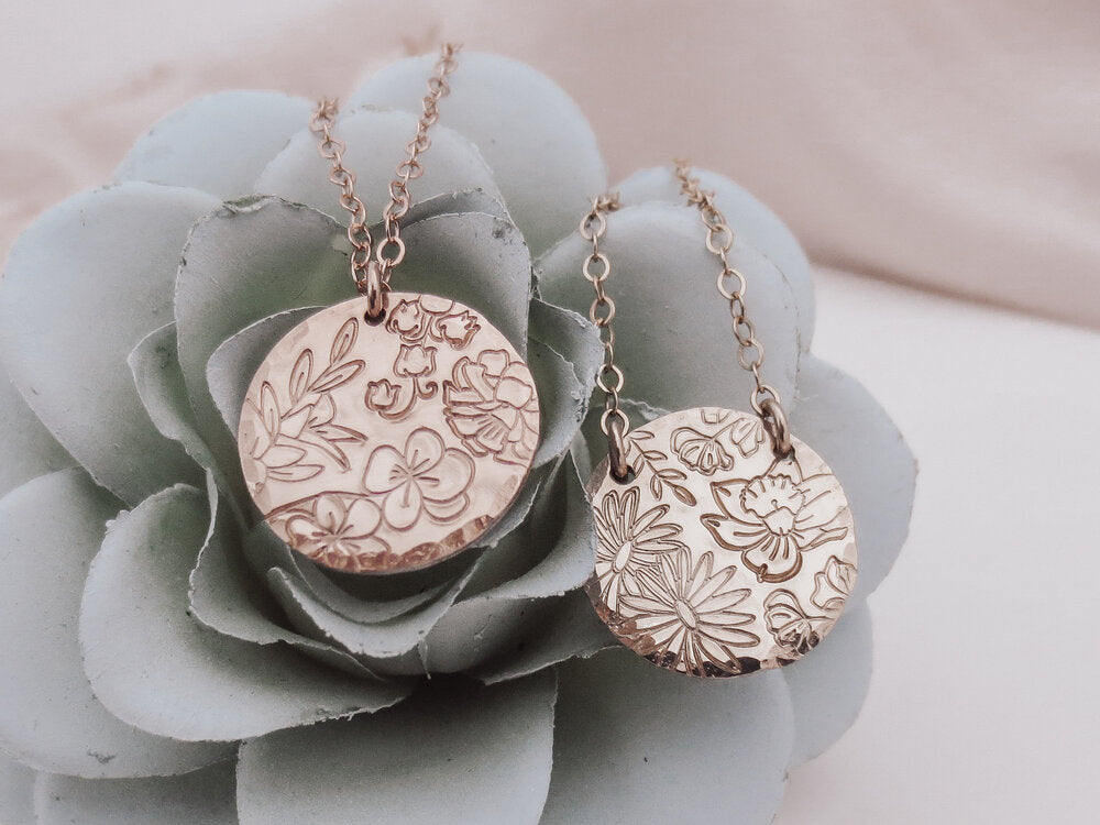 Birth Month Flower Locket in Gold, Antique Silver and Rose Gold on Satellite Chain Silver 0 Photos