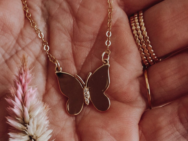 Golden Beauty Butterfly Necklace