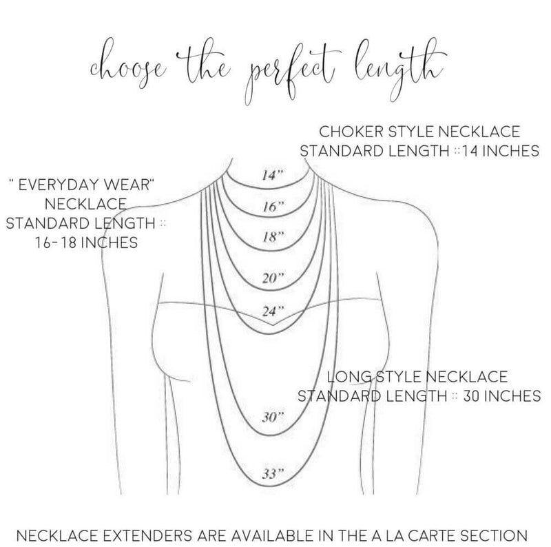 gold chart necklace length chart